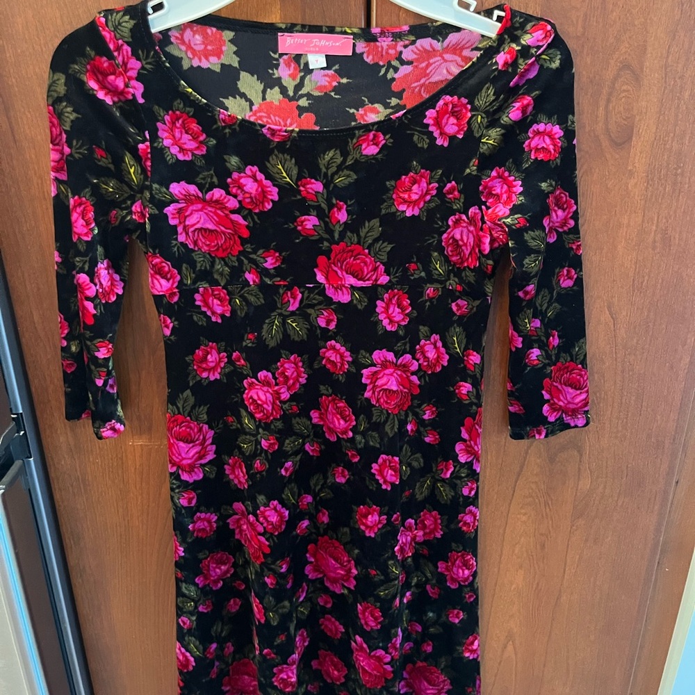 Betsey Johnson Vintage kids printed velvet dress